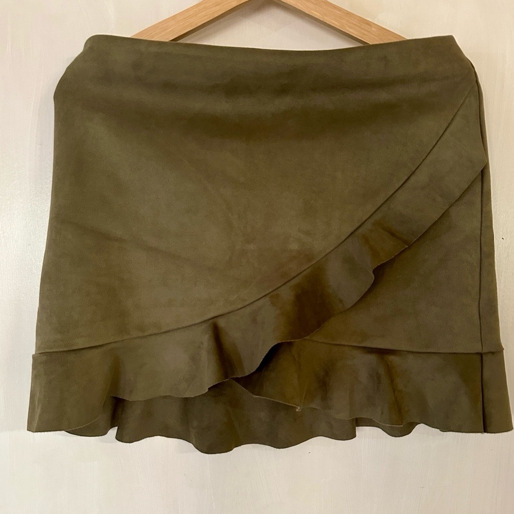 Naked Zebra Asymmetrical Olive Skirt